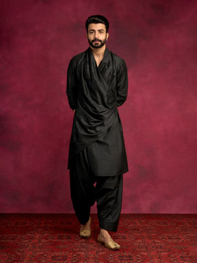Abhishti Menswear Afghani Pants- Rich black