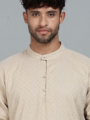 Grey Lurex Straight kurta with solid Dhoti Pants set