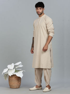Grey Lurex Straight kurta with solid Dhoti Pants set
