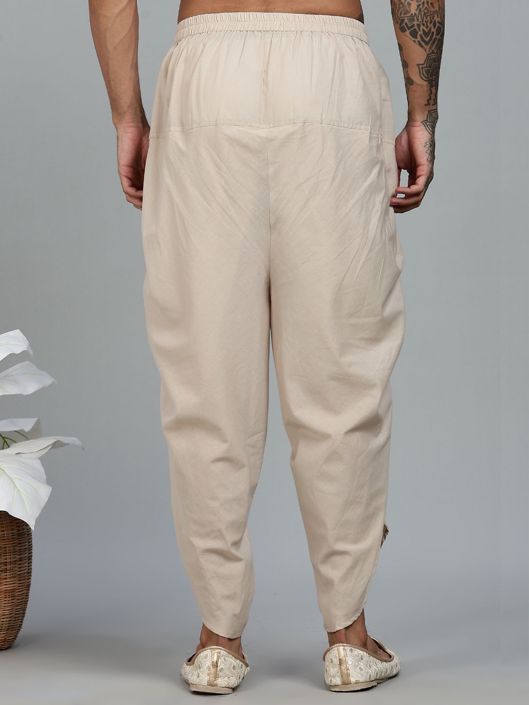 Grey Lurex Straight kurta with solid Dhoti Pants set