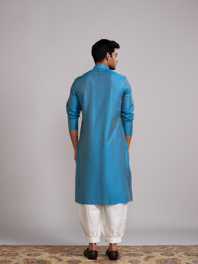 Button loops closure straight kurta- Blue moon