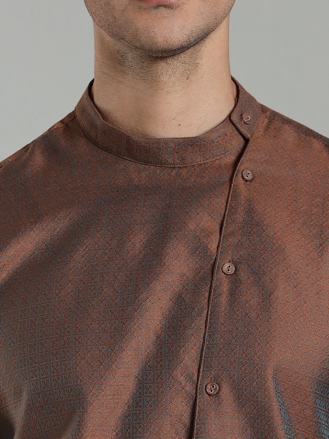 Asymmetric Jacquard Kurta