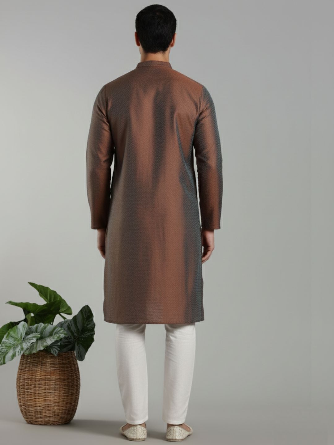 Asymmetric Jacquard Kurta