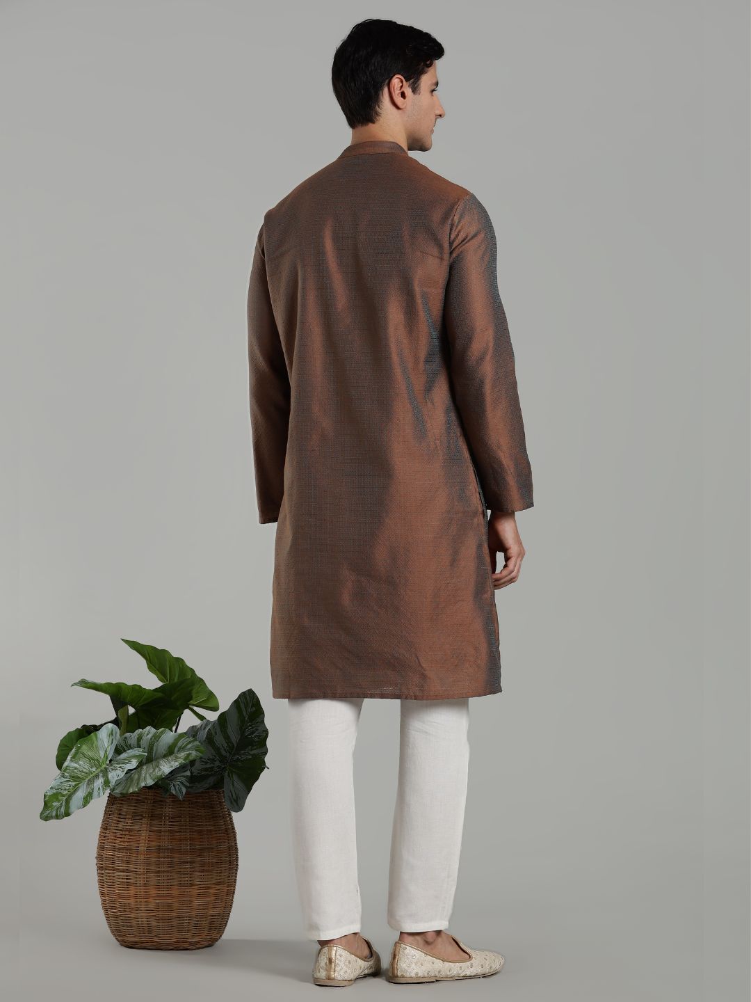Asymmetric Jacquard Kurta