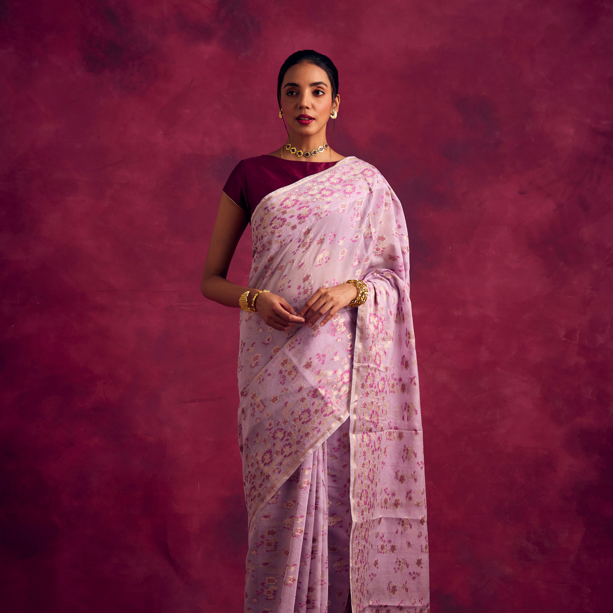 SARI様 Banarasi sakura woven zari saree-Lavender