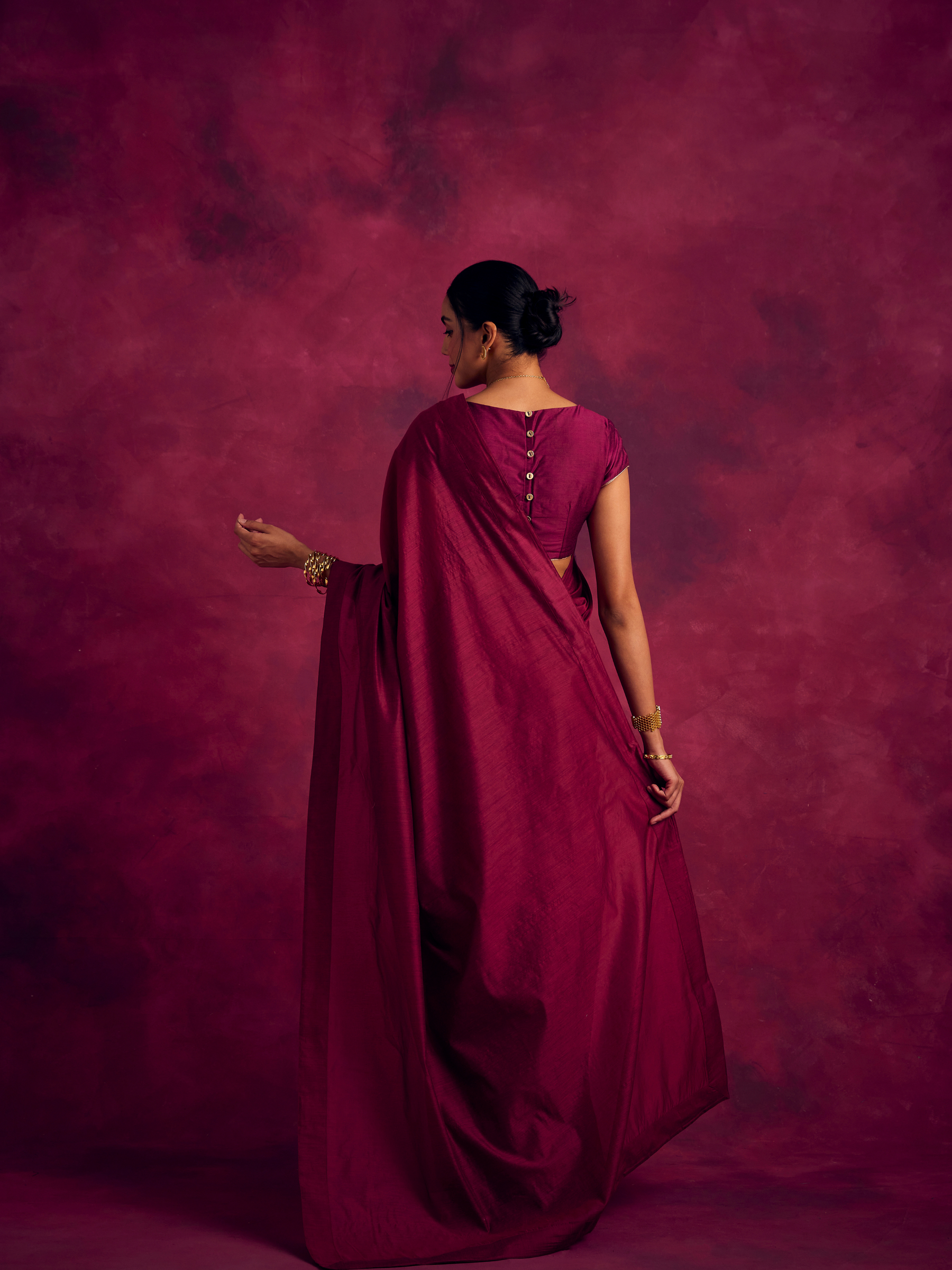 Semi Chinia Silk woven saree -Cabaret Pink