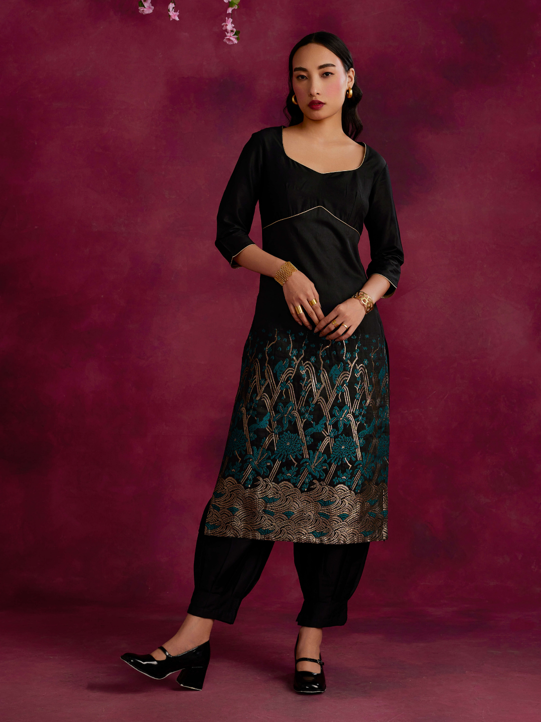 Buy Sajini Women's Rayon Kurti with Front Dori (Color: Blue; Size: XL) at  Amazon.in