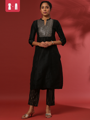 Embroidered 2pc kurta set