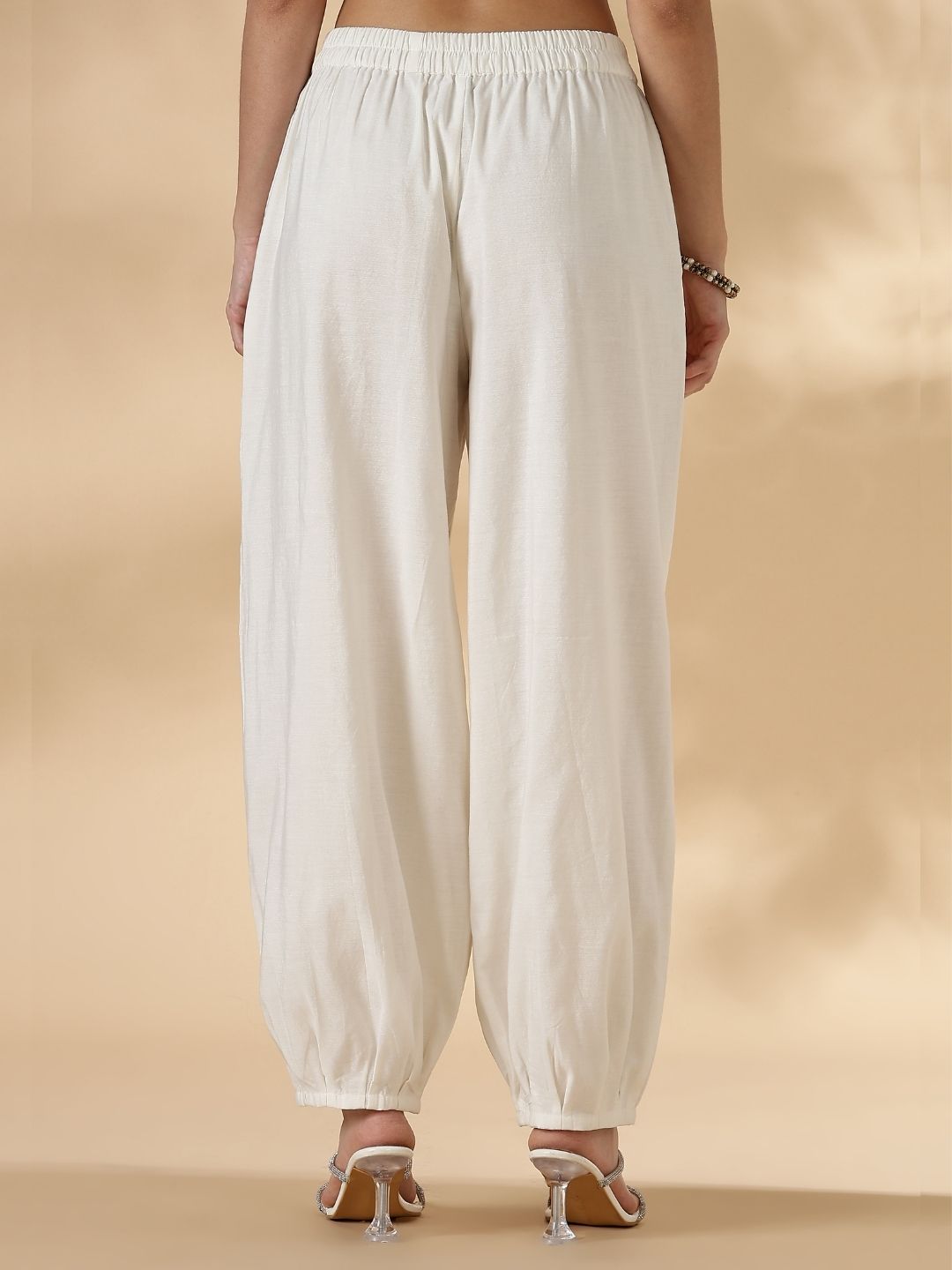 Box Pleat solid white Kurta with knife pleat salwar pants
