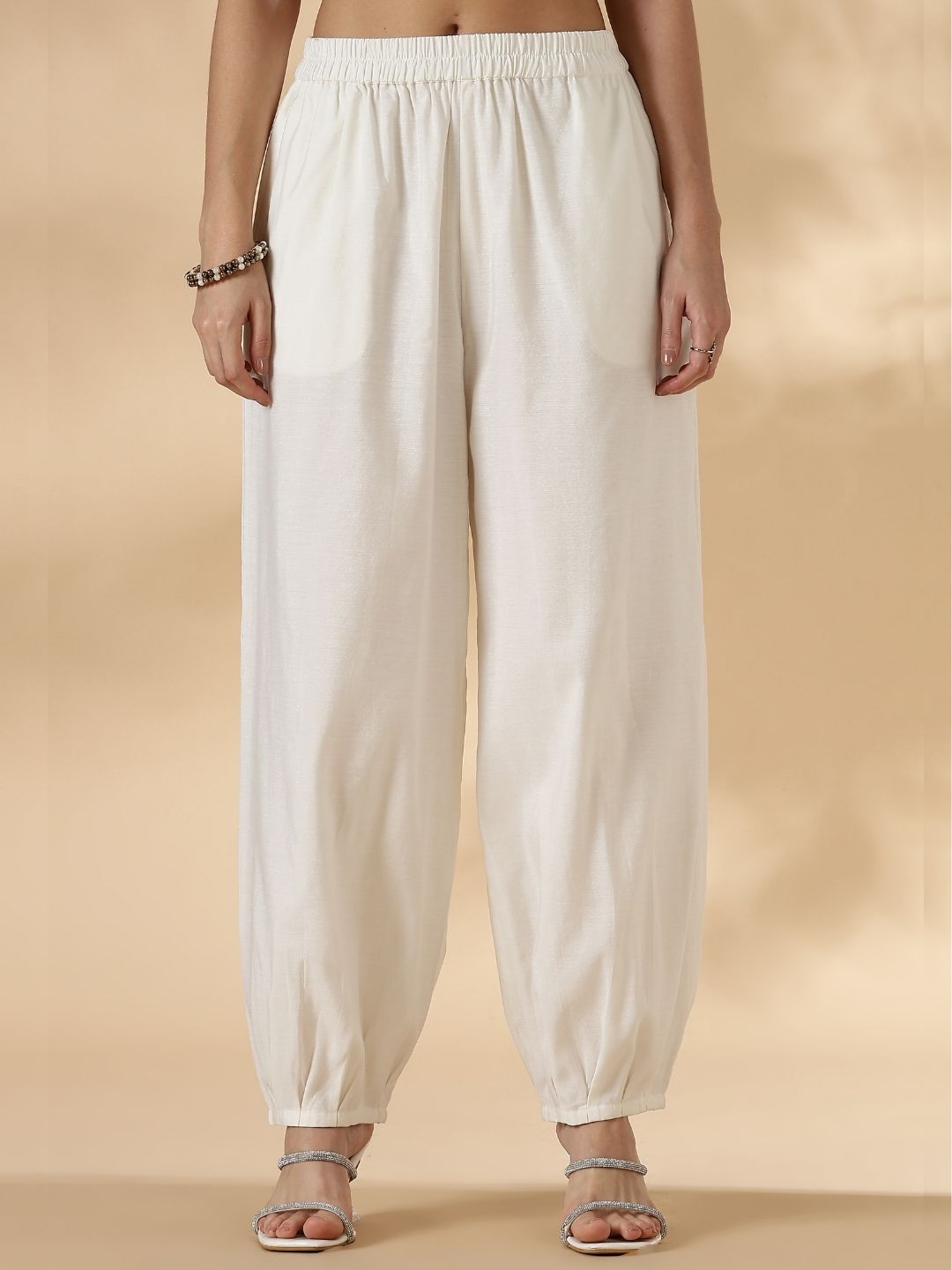 Box Pleat solid white Kurta with knife pleat salwar pants