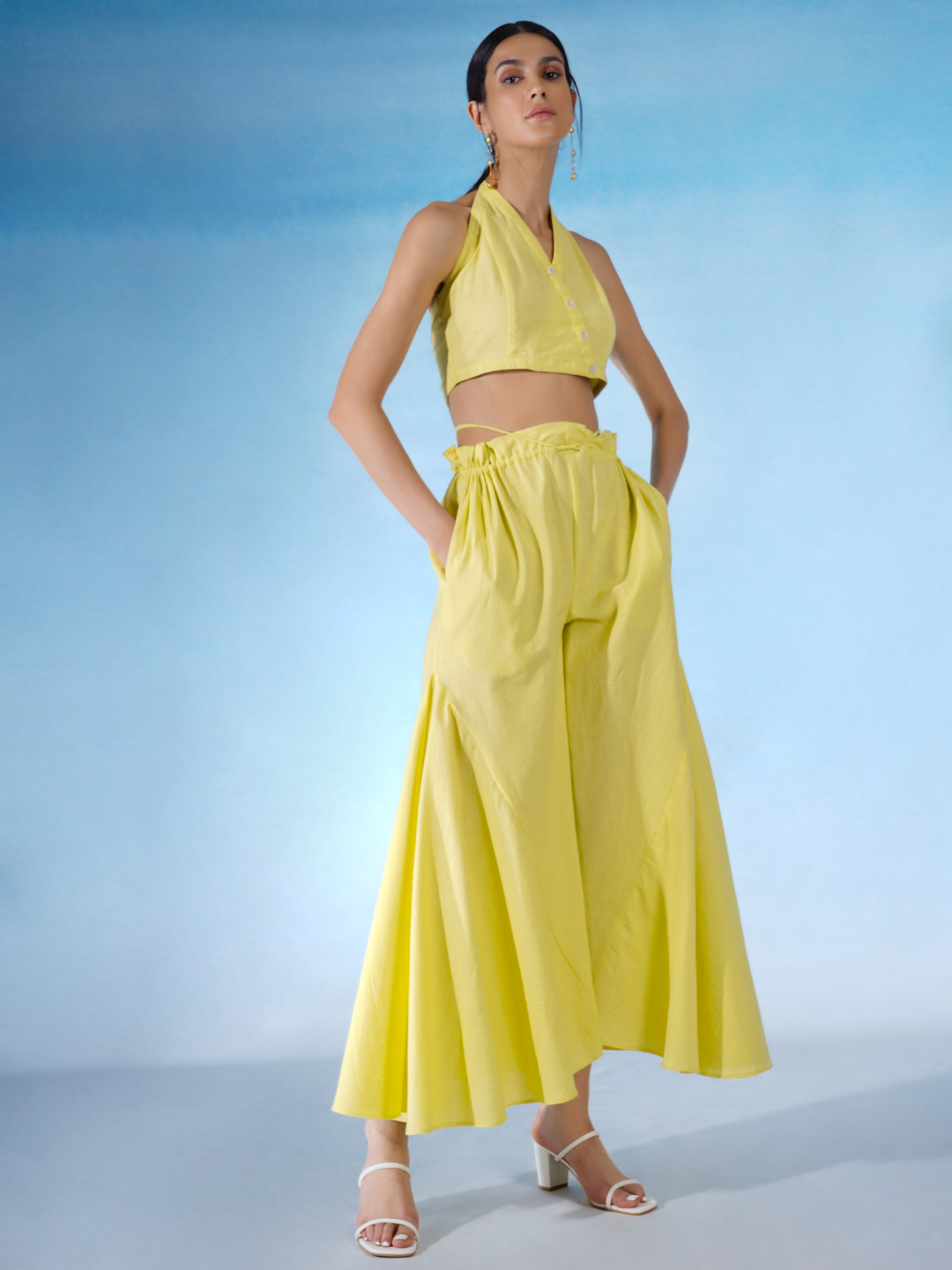 Marina flared pants - Sunshine Yellow