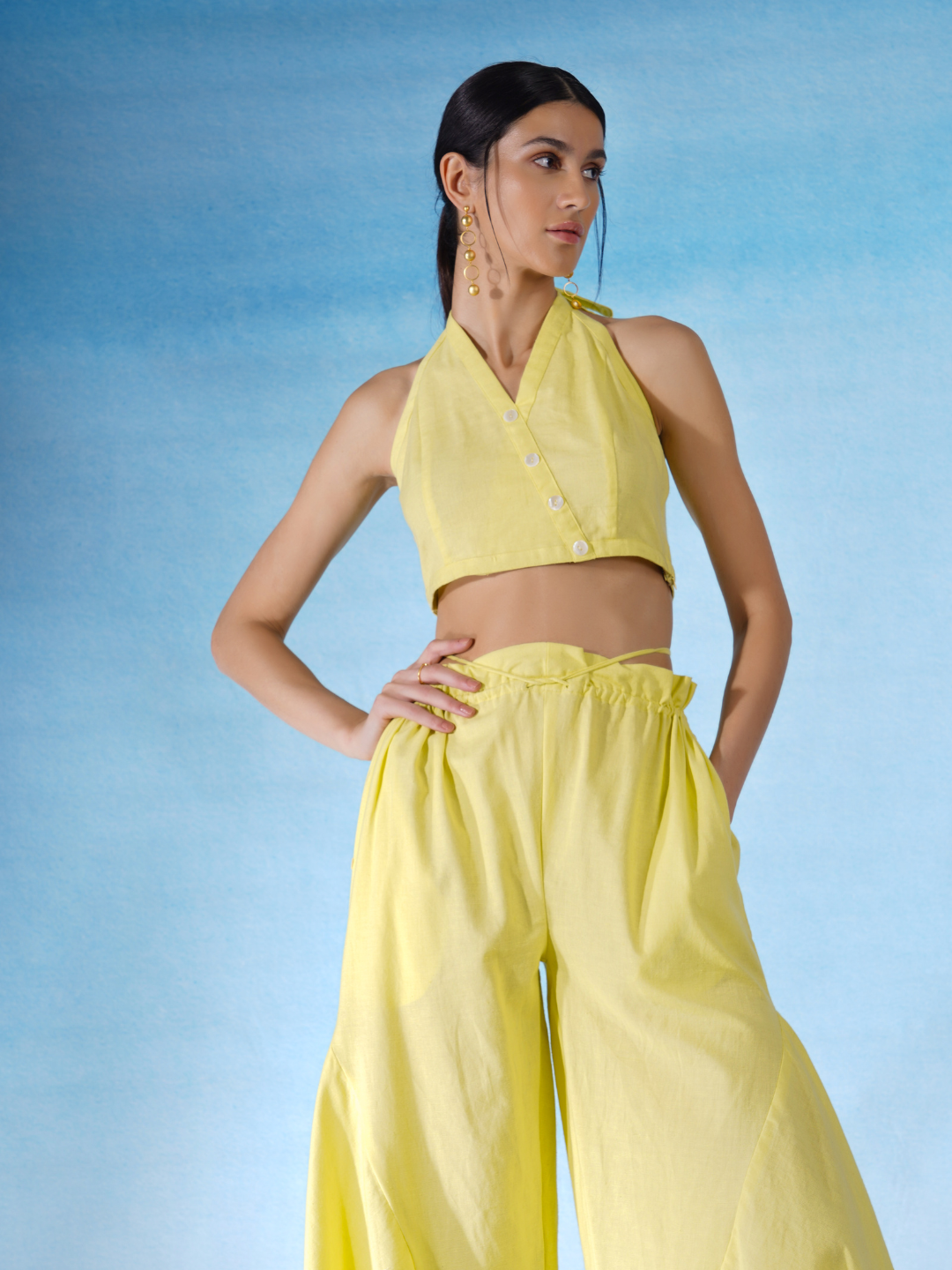 Marina flared pants - Sunshine Yellow