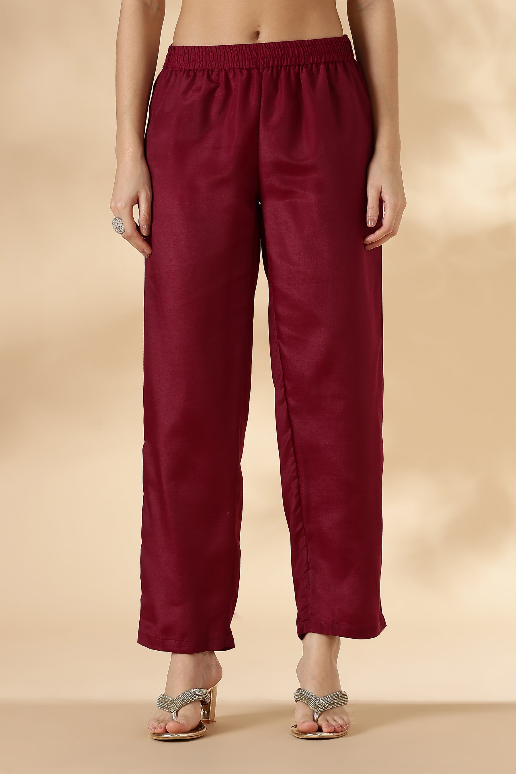Maroon Heritage Print Velvert Kurta Pant Set with velvet Dupatta