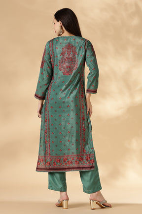 Sage Floral Kashmiri Printed Suit Set