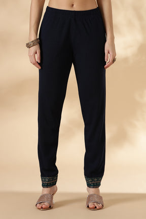 Navy Kashmiri Motif Kurta Pant Set
