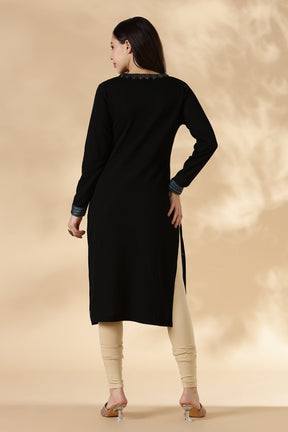 Midnight Blue ornamental Pattern Kurta