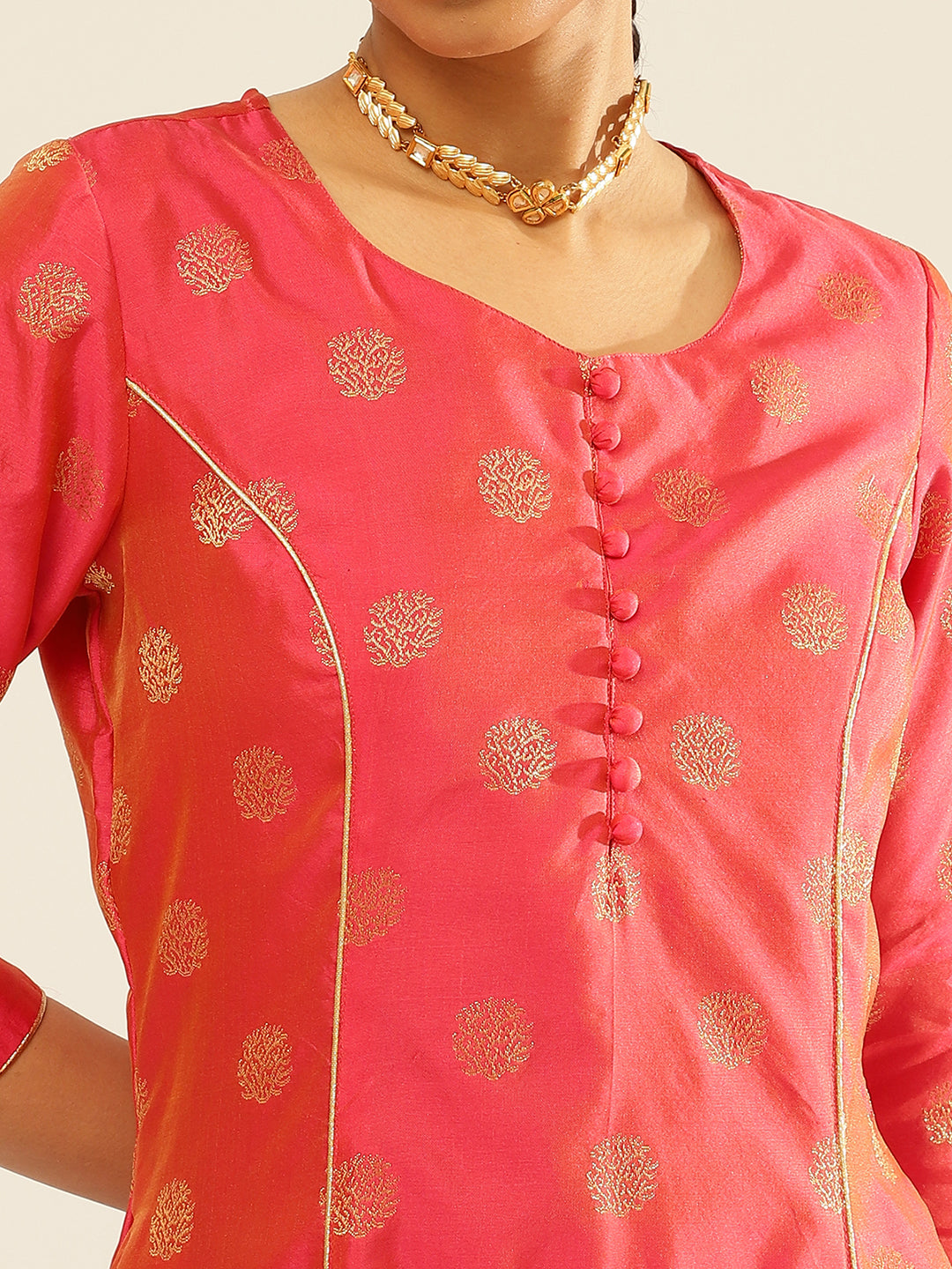 Banarasi Zari tafetta Circular Kurta with churidar