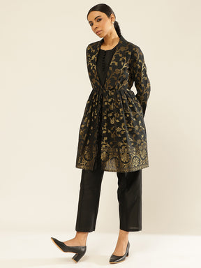 Cotton zari baswada circular jacket & top paired with trouser