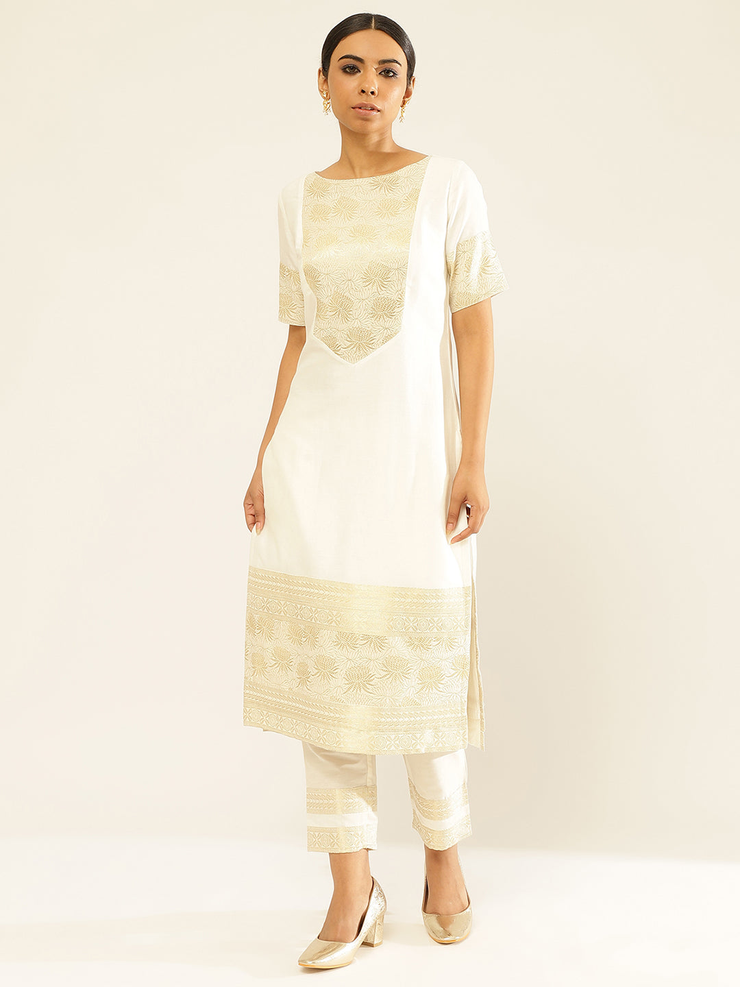 Banarasi zari Yoke kurta Set