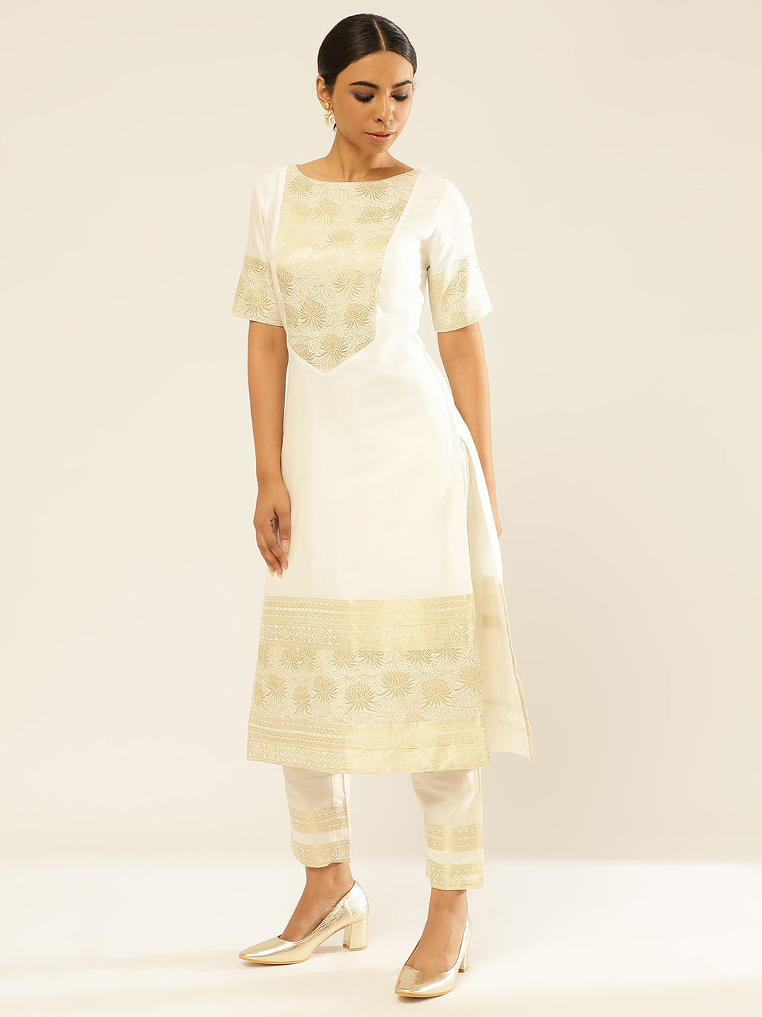 Banarasi zari Yoke kurta Set