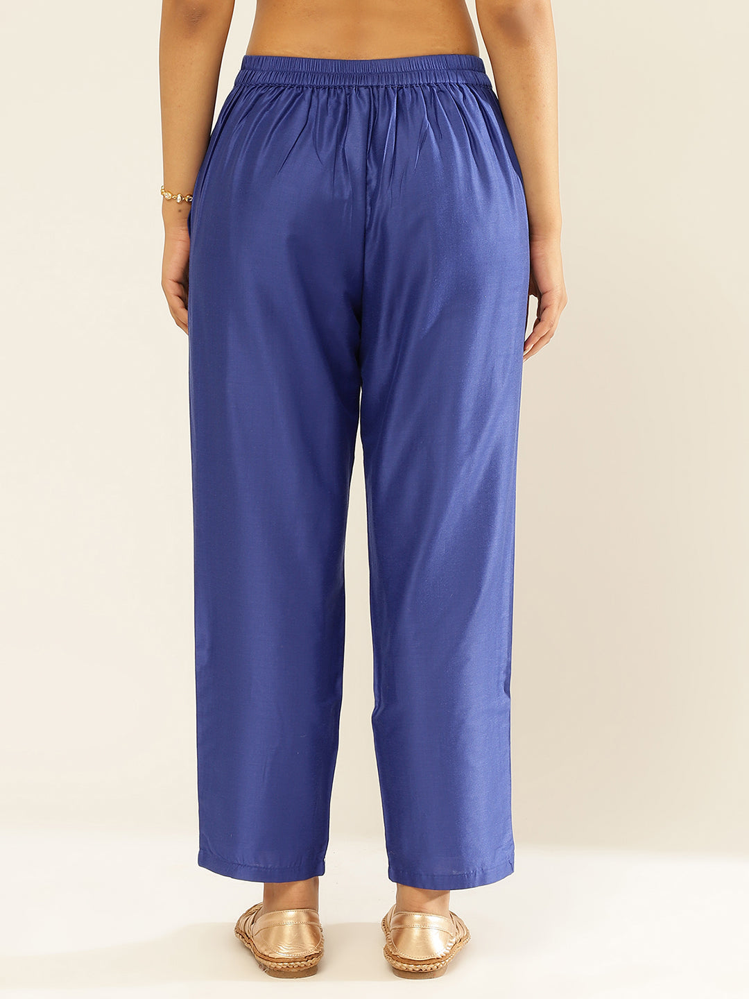 Buy Regular Fit Cotton Imperial Blue Track pants for Women online