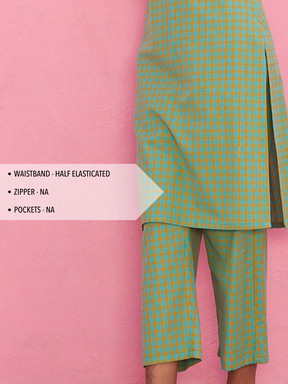 Multi-color checks straight pants