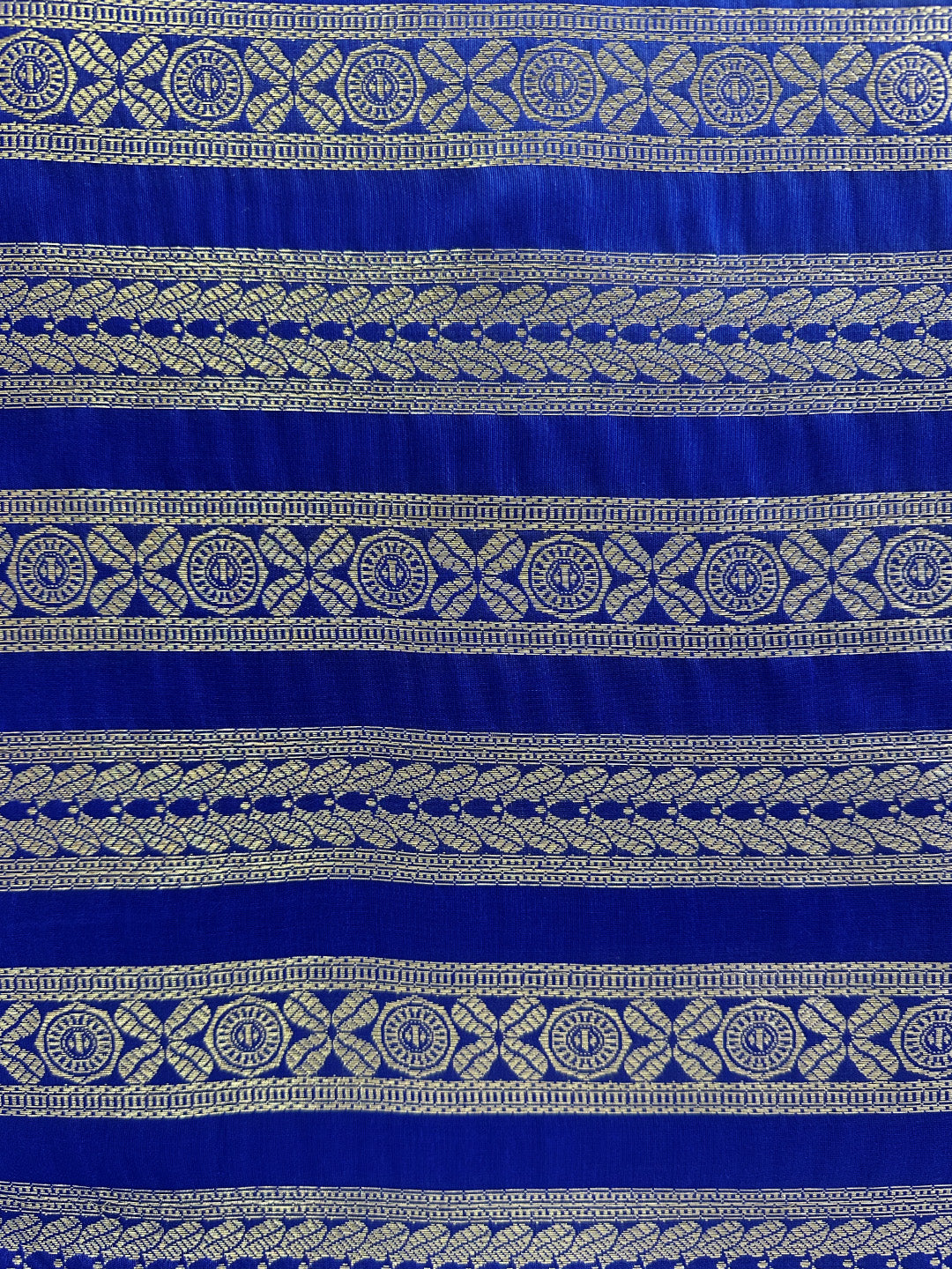 Collared Banarasi Kurta with banarasi Zari border-Imperial Blue