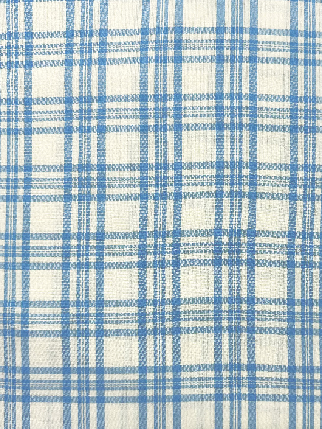 Mandarin collar blue plaid checks kurta Set