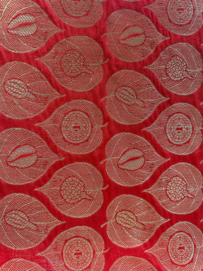 Banarasi zari overlapped kurta with front slits-Fuschia pink