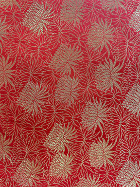 Banarasi zari paneled kurta with front pockets-Scarlet red