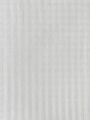 Mandarin collar white self check kurta