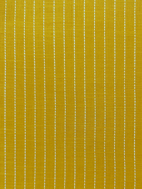 Mandarin collar kantha stripe yellow shirt