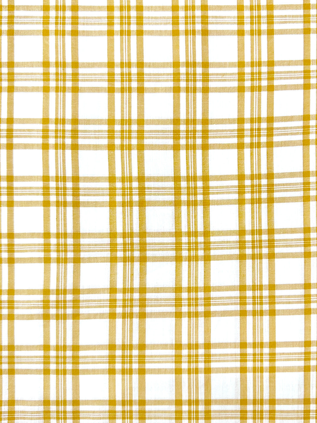 Mandarin collar yellow plaid checks kurta