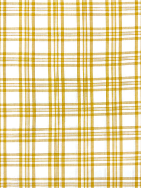 Mandarin collar yellow plaid checks kurta