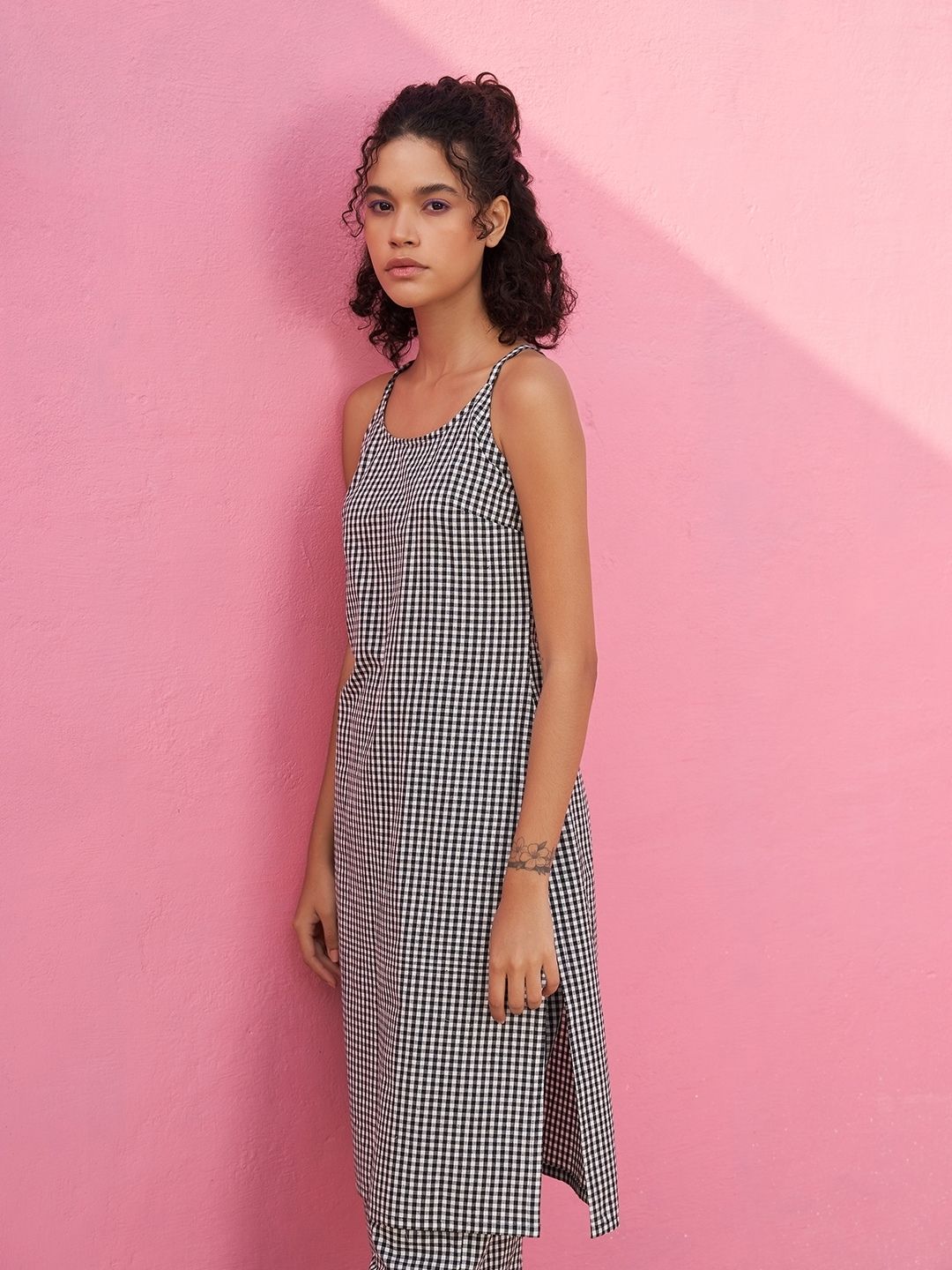 Strappy Gingham Checks Kurta