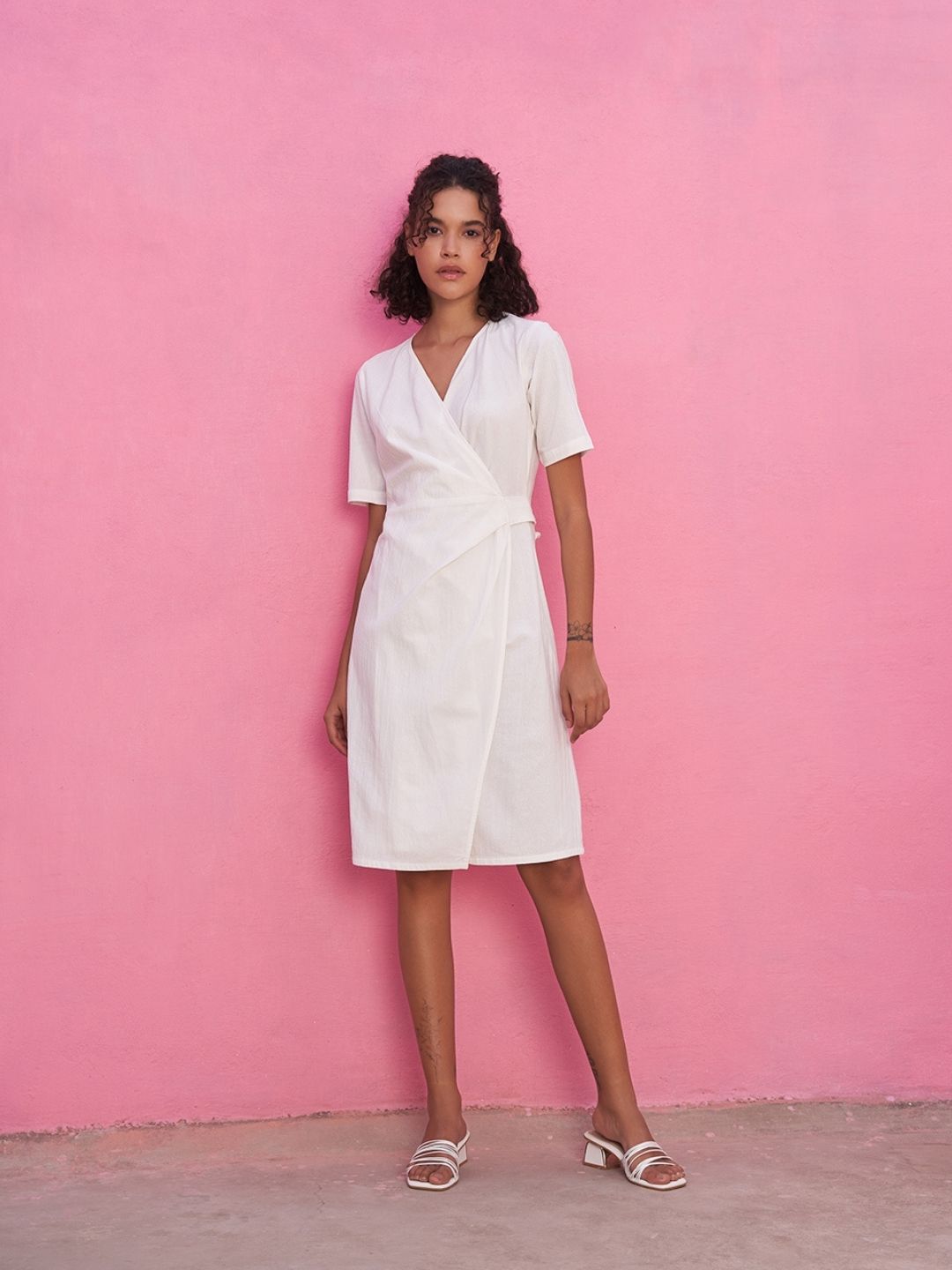 Wrap Around Dress in Cotton Gauze