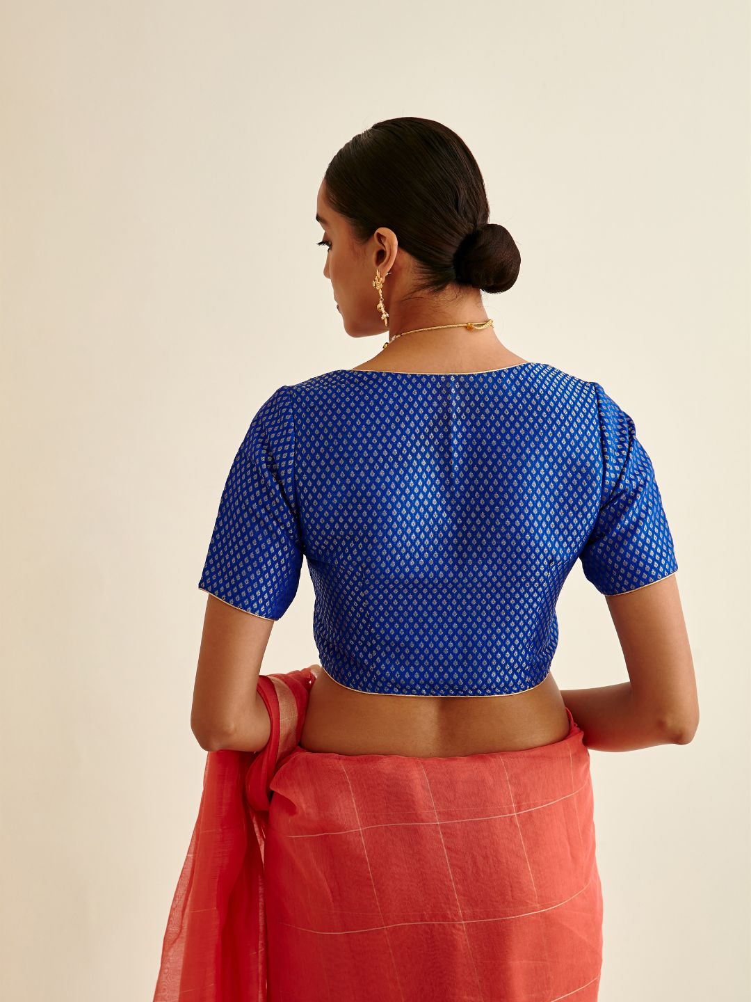Butti design Banarasi blouse-Imperial Blue