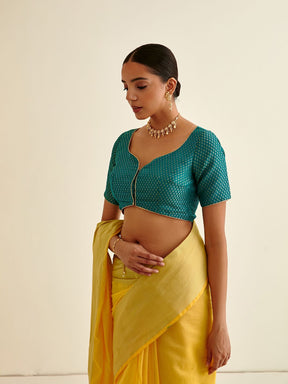 Butti design Banarasi blouse-teal sapphire
