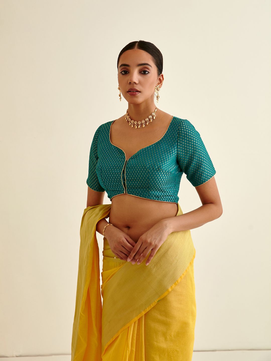 Butti design Banarasi blouse-teal sapphire