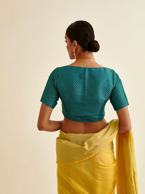 Butti design Banarasi blouse-teal sapphire