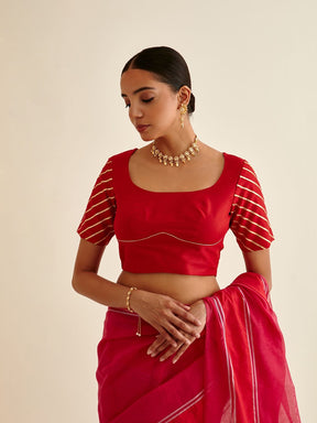 Banarasi Gota patti Blouse- Scarlet red