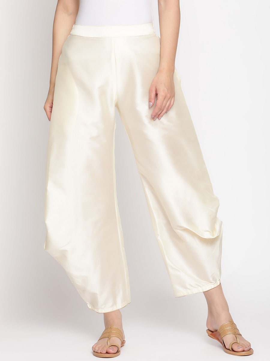 Cloud Cream Banarasi Pleated Pant