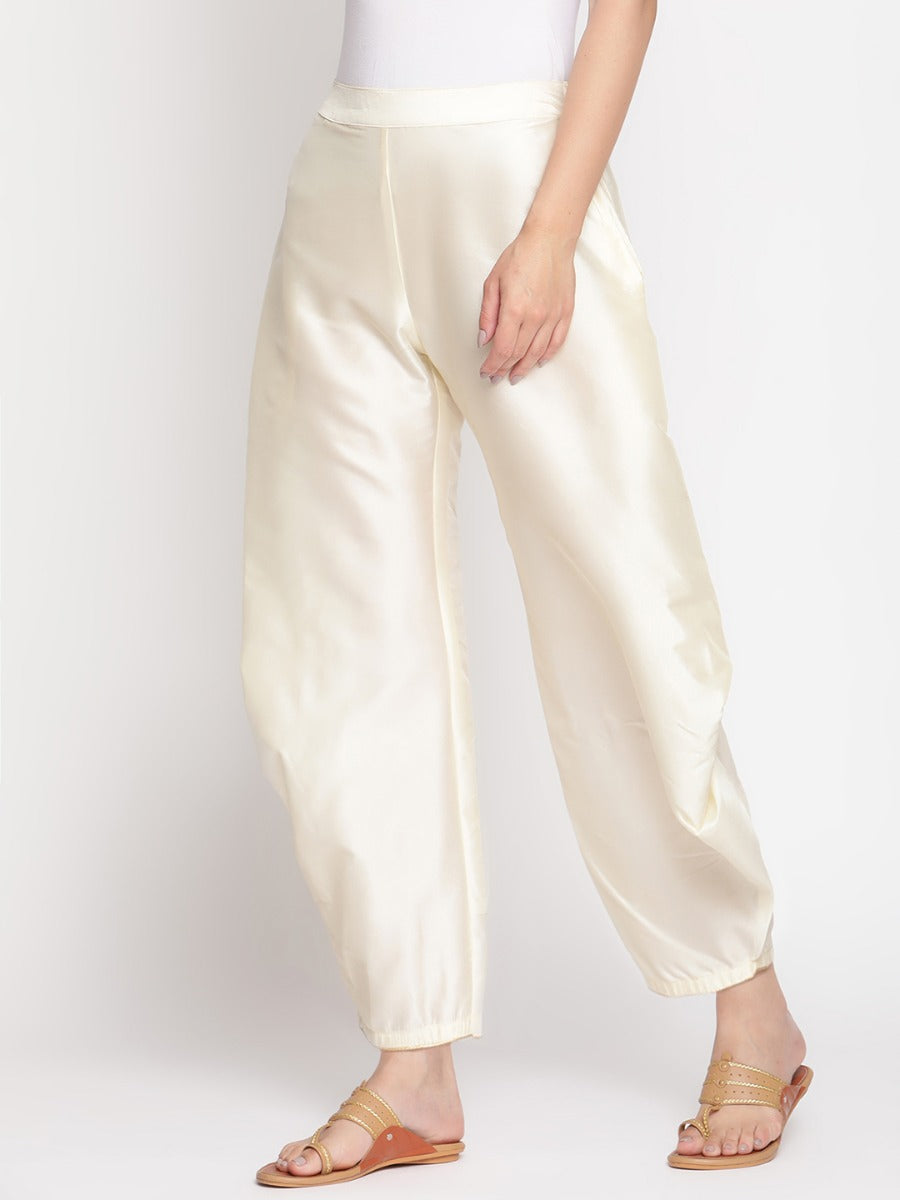 Cloud Cream Banarasi Pleated Pant