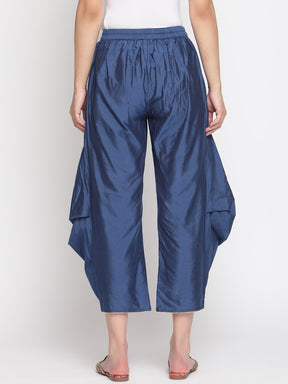 Coral Blue Banarasi Pleated Pant