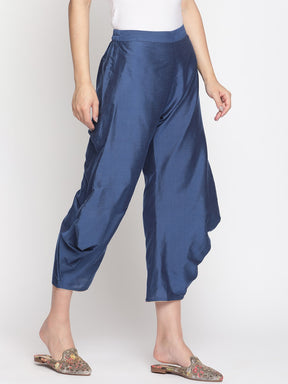 Coral Blue Banarasi Pleated Pant