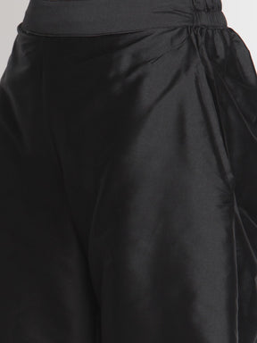 Coral Black Banarasi Pleated Pant