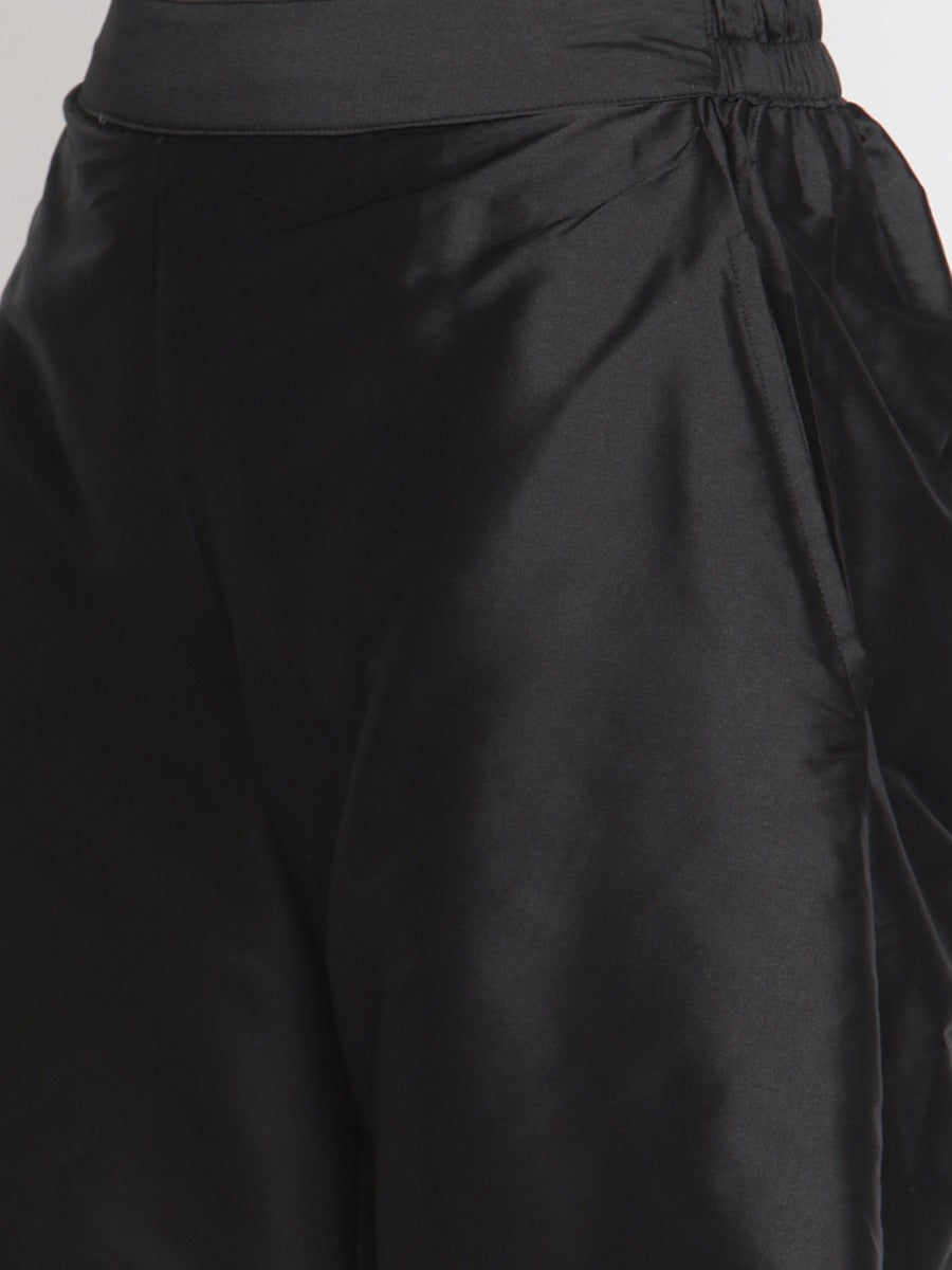 Coral Black Banarasi Pleated Pant