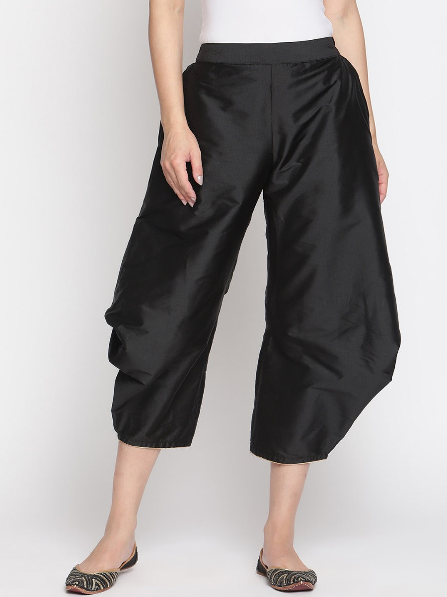 Coral Black Banarasi Pleated Pant