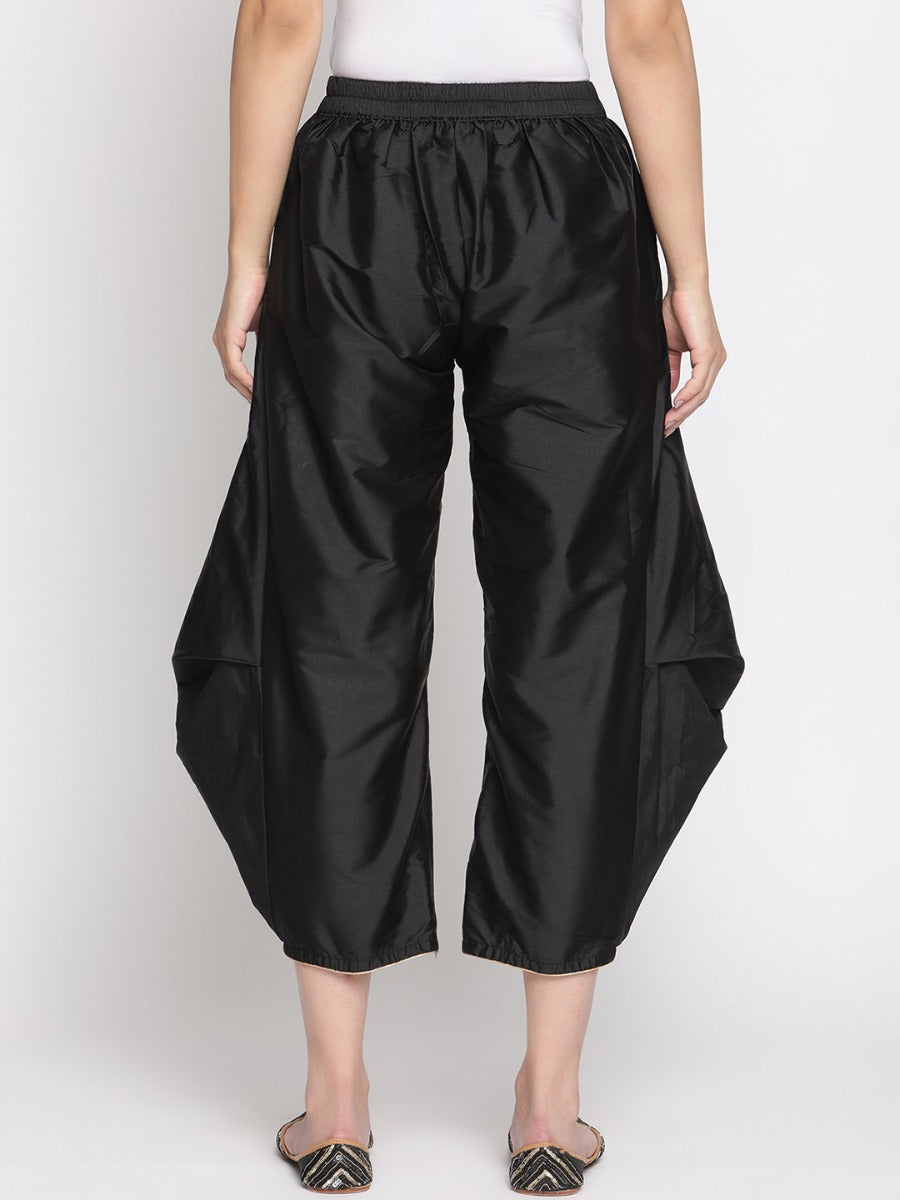 Coral Black Banarasi Pleated Pant