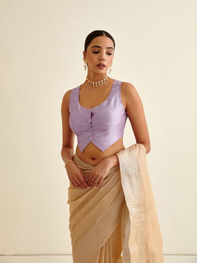 Waistcoat stylised blouse-Light orchid